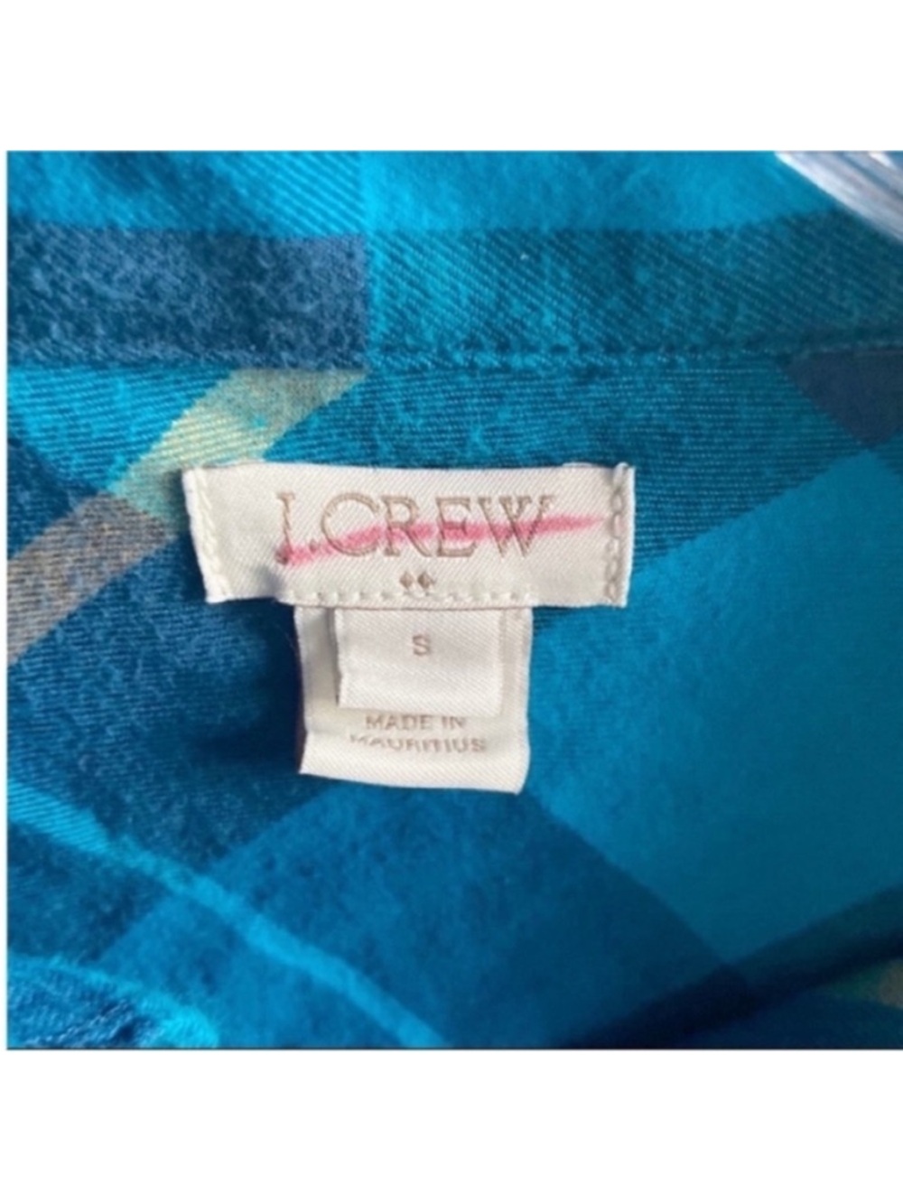 J. Crew Factory shirt blue plaid button down flannel - Picture 6 of 8